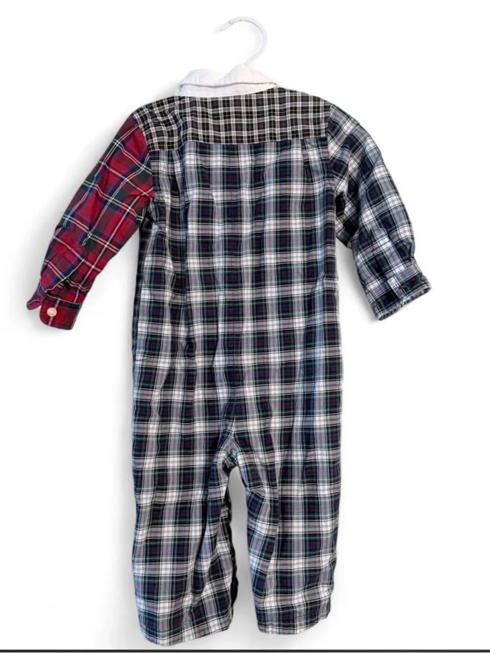 Ralph Lauren Red and Navy Plaid Baby One-Piece-9 months